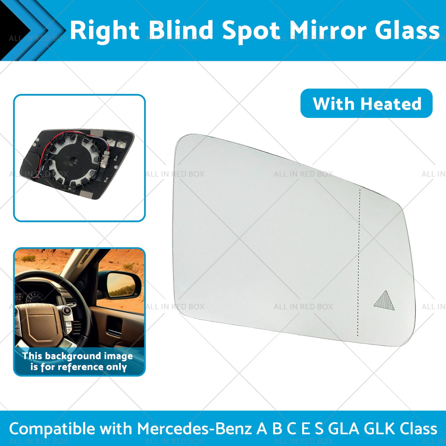 {{ Right Blind Spot Mirror Glass Suitablefor Mercedes-Benz ABCES GLA GLK Class W204 }} - Buy Car Parts Online at {{ Kaka Auto Parts }}.