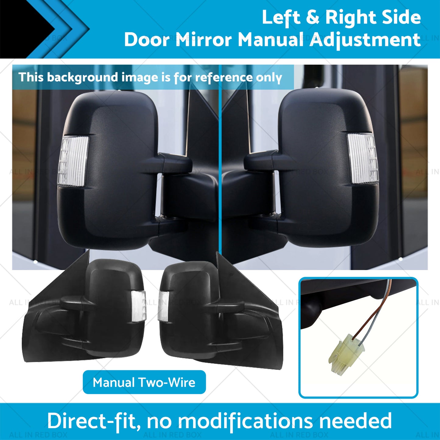{{ Left+ Right Side Door Mirror Manual Adjustment Suitable For LDV V80 13 on }} - Buy Car Parts Online at {{ Kaka Auto Parts }}.