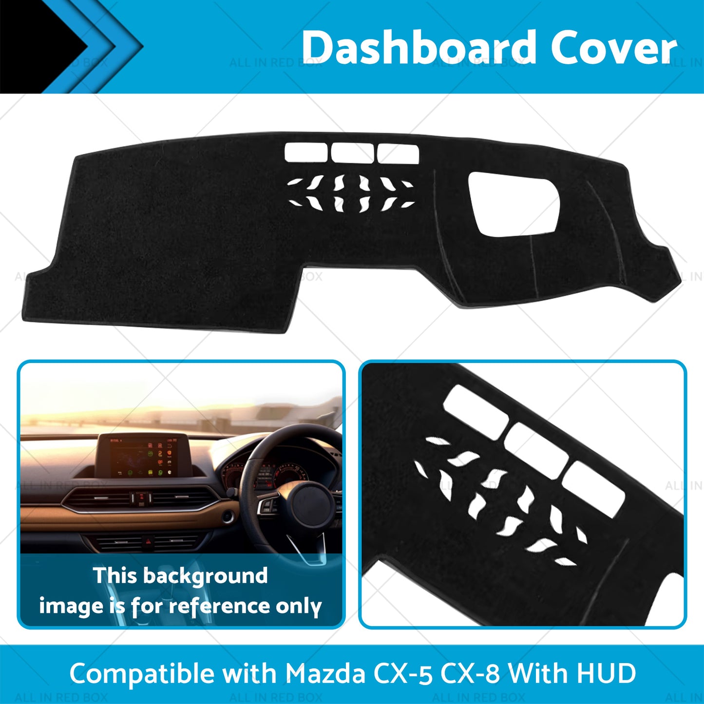 {{ Dash Mat Dashmat Dashboard Cover Suitable For Mazda CX-5 CX-8 With HUD 2017-2022 }} - Buy Car Parts Online at {{ Kaka Auto Parts }}.