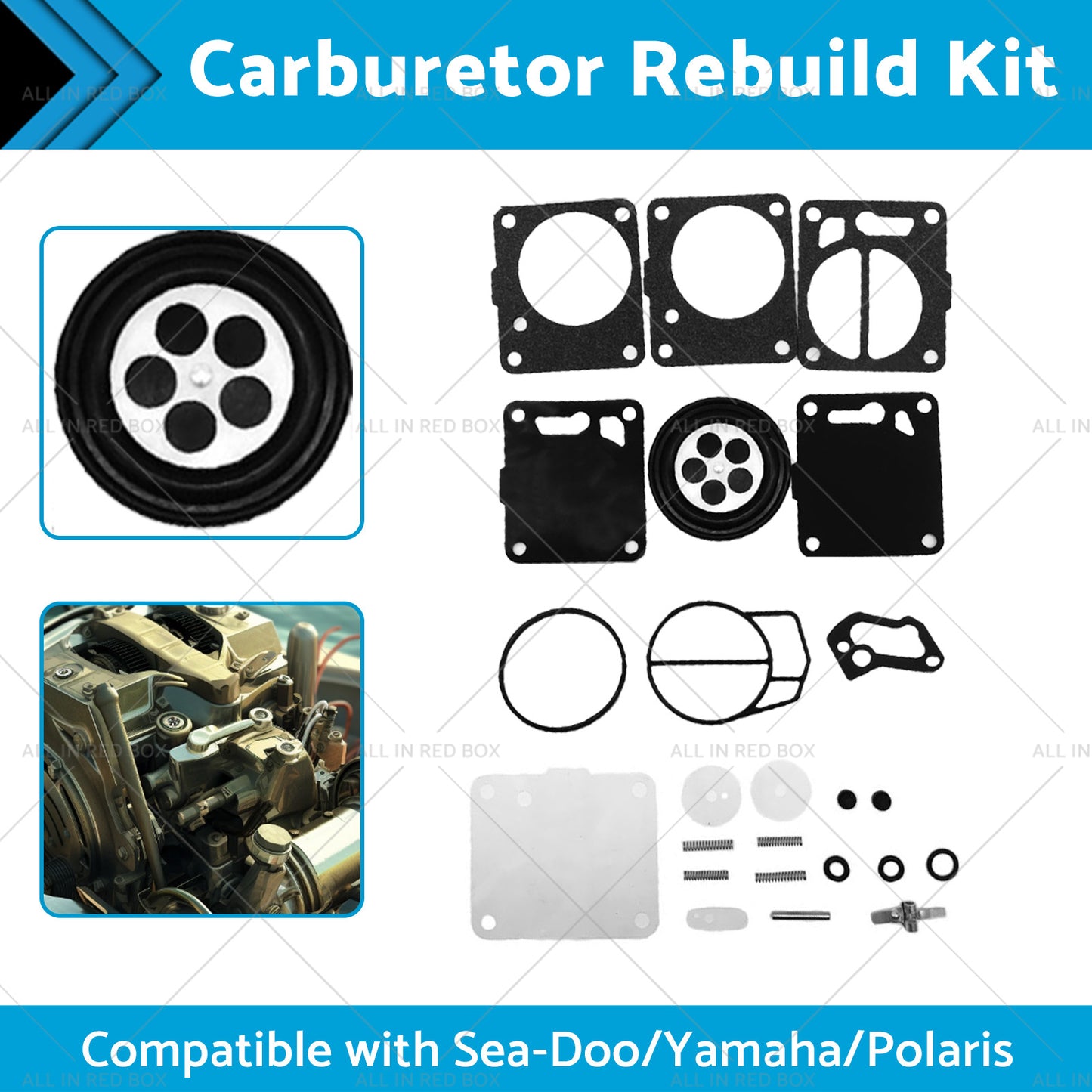 {{ Carburetor Carb Rebuild Repair Jet Kit Suitable Sea-Doo SP SPI SPX HX GS GSI GSX }} - Buy Car Parts Online at {{ Kaka Auto Parts }}.