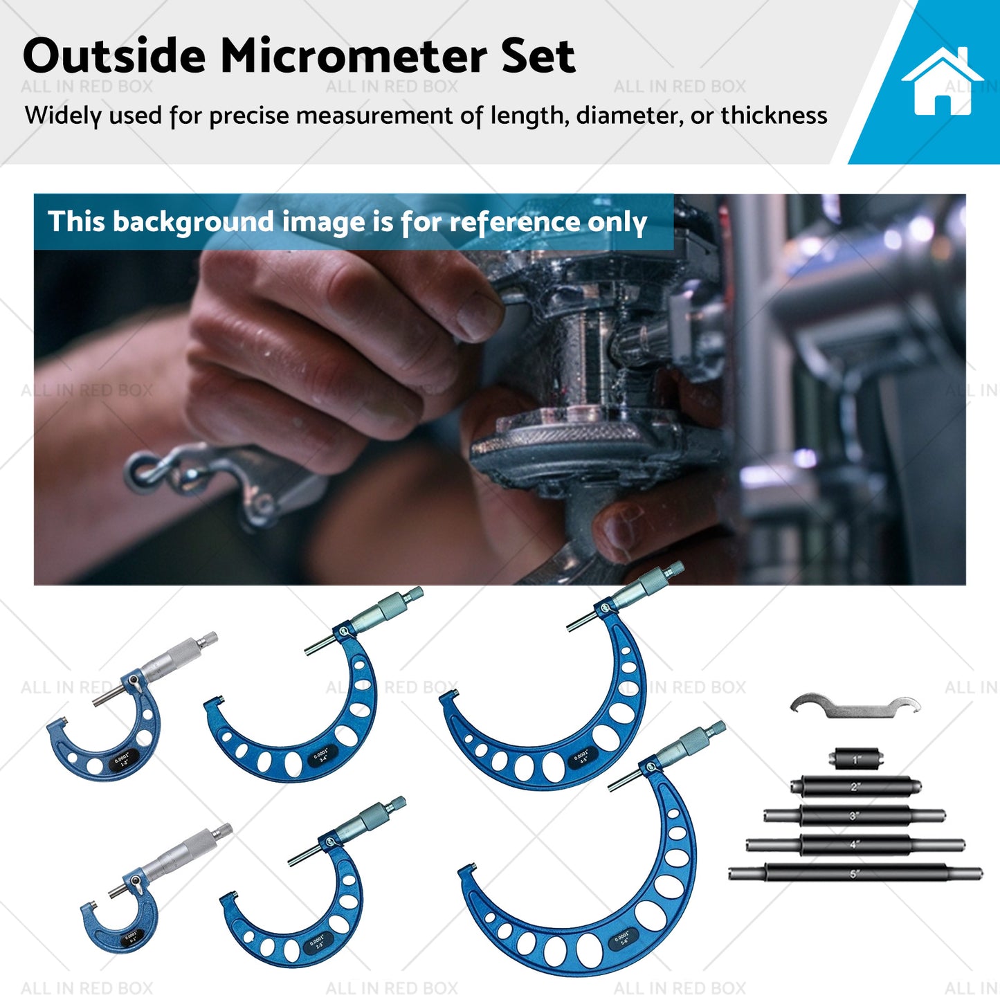 {{ 6pcs or set 0-6 inch Outside Micrometer set Machinist Tool Carbide 0. 0001 inch }} - Buy Car Parts Online at {{ Kaka Auto Parts }}.