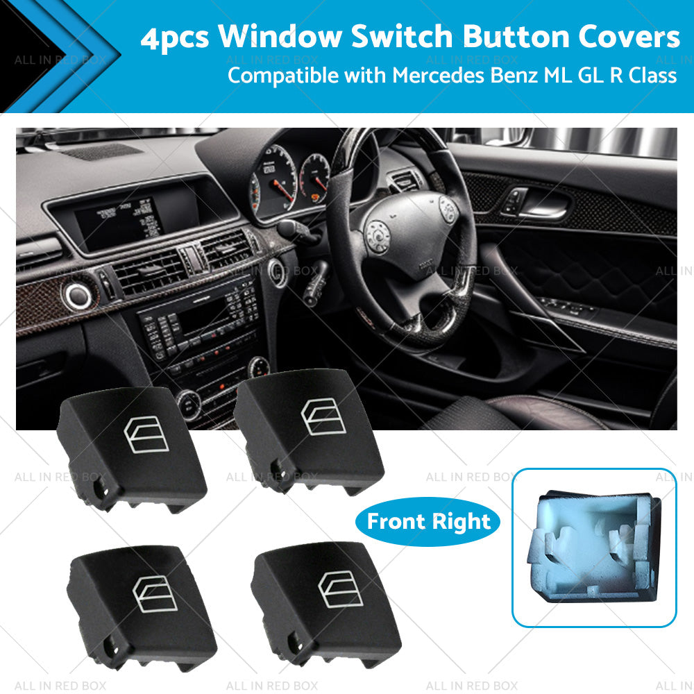 {{ 4PCS Driver Window Switch Button Cover Suitable for Mercedes Benz ML W164 W212 }} - Buy Car Parts Online at {{ Kaka Auto Parts }}.