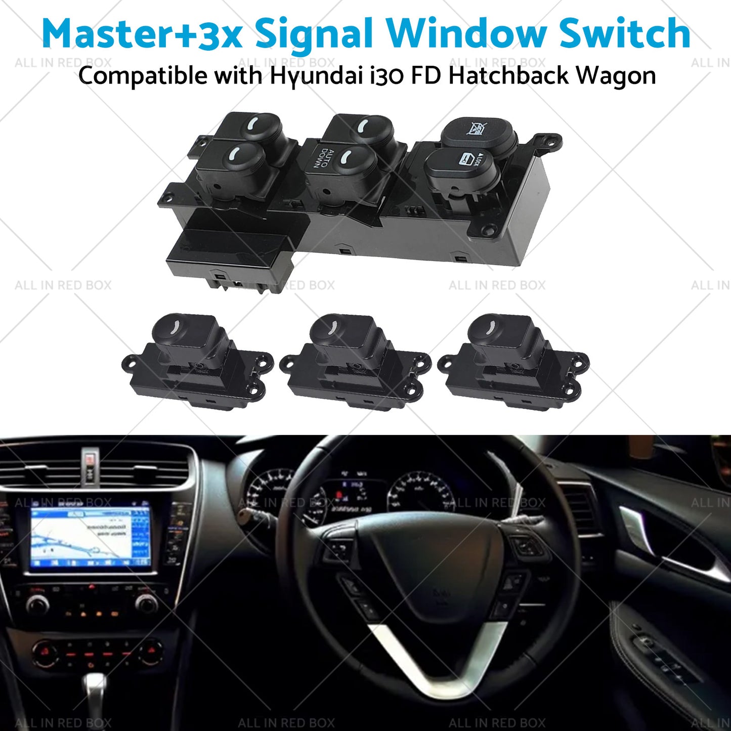 {{ Master3x Signal Window Switch Suitable For Hyundai I30 FD Hatchback Wagon 07-12 }} - Buy Car Parts Online at {{ Kaka Auto Parts }}.