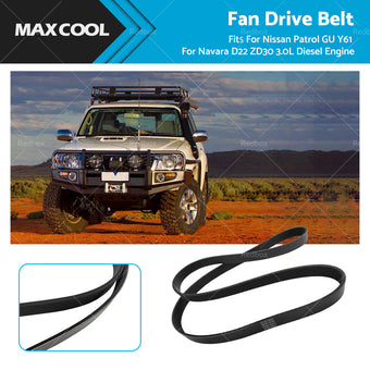compare product 7PK1640 Fan Drive Belt Suitable for Nissan Patrol GU Y61 Navara D22 Diesel 3. 0L