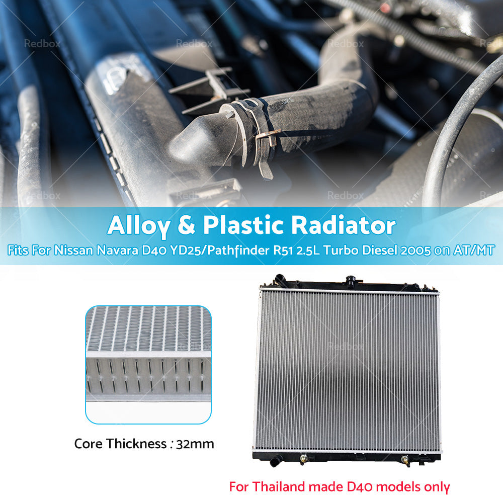 Radiator for Nissan Navara D40 YD25 or Pathfinder R51 2. 5L Turbo Diesel 2005- AT or MT