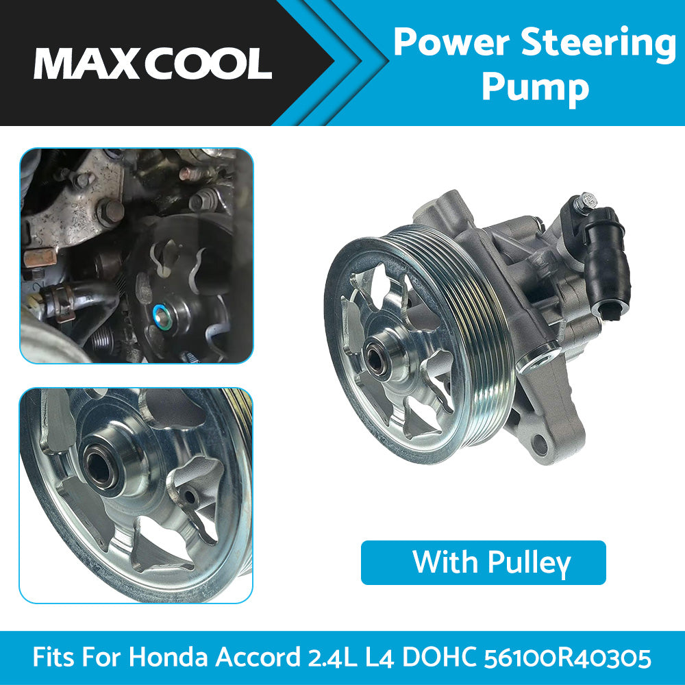 {{ Power Steering Pump w Pulley Suitable for Honda Accord 2. 4L L4 DOHC 08-12 56100R40305 }} - Buy Car Parts Online at {{ Kaka Auto Parts }}.