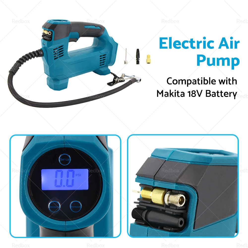 Cordless Digital Tyre LED Inflator Pump Tool Suitable For Makita 18V Battery