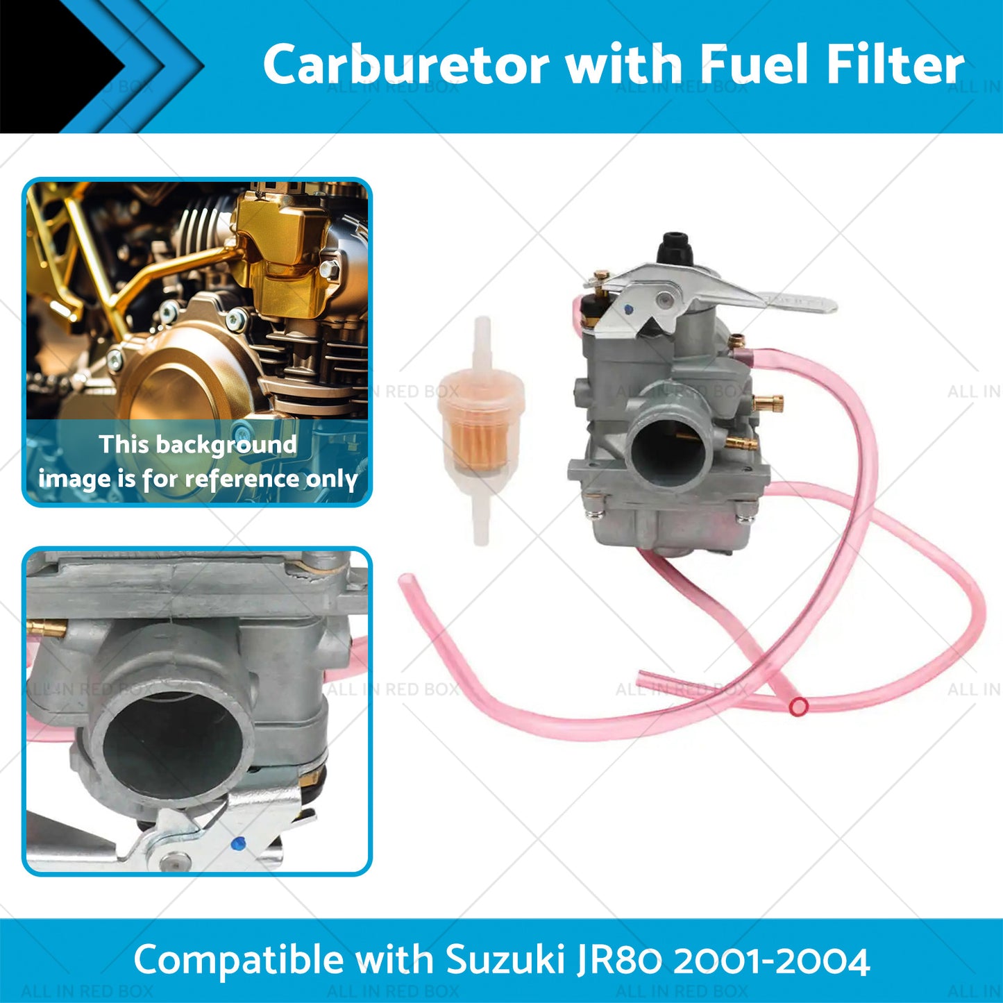 {{ 1x Carburetor with Fuel Filter Assembly Suitable for Suzuki JR80 2001-2004 Bike }} - Buy Car Parts Online at {{ Kaka Auto Parts }}.
