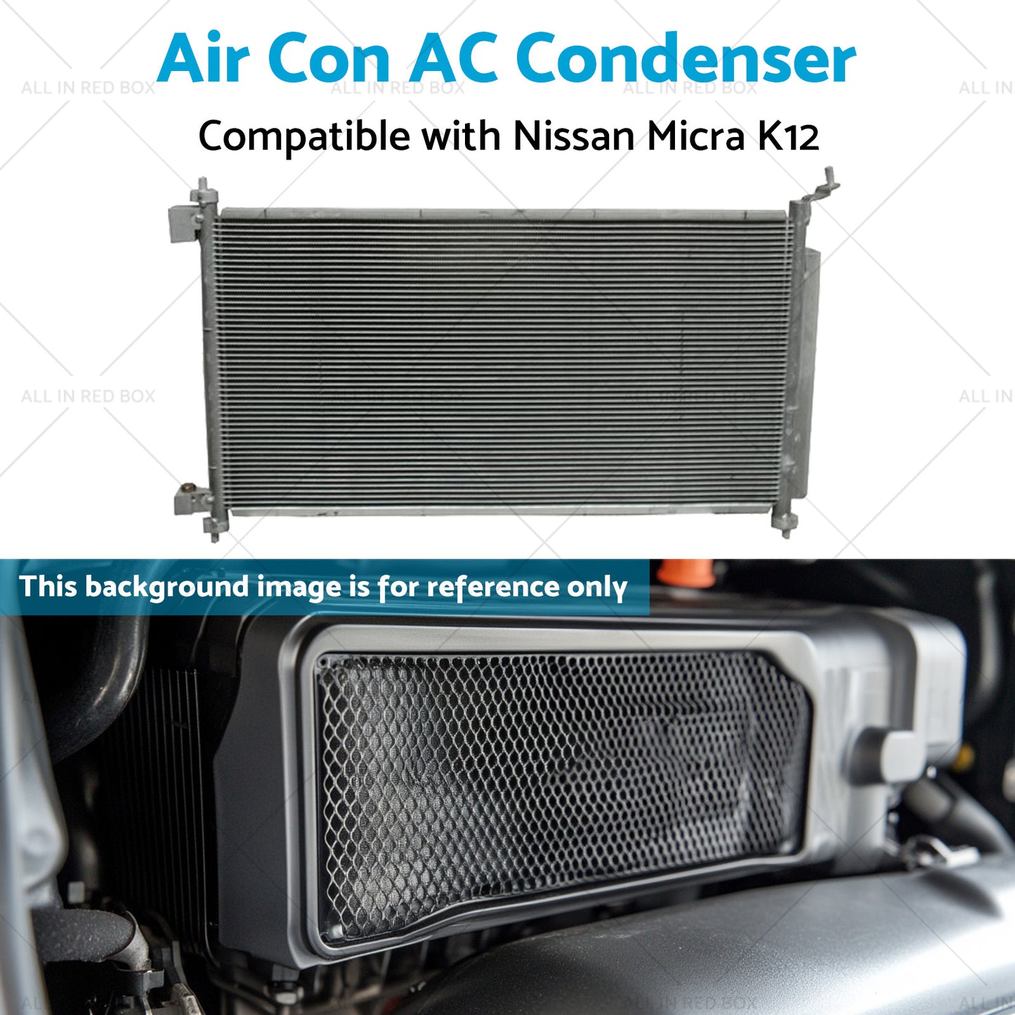 {{ Air Con AC Condenser Suitable for Nissan Micra K12 07/2007-08/2010 650mm 16mm }} - Buy Car Parts Online at {{ Kaka Auto Parts }}.