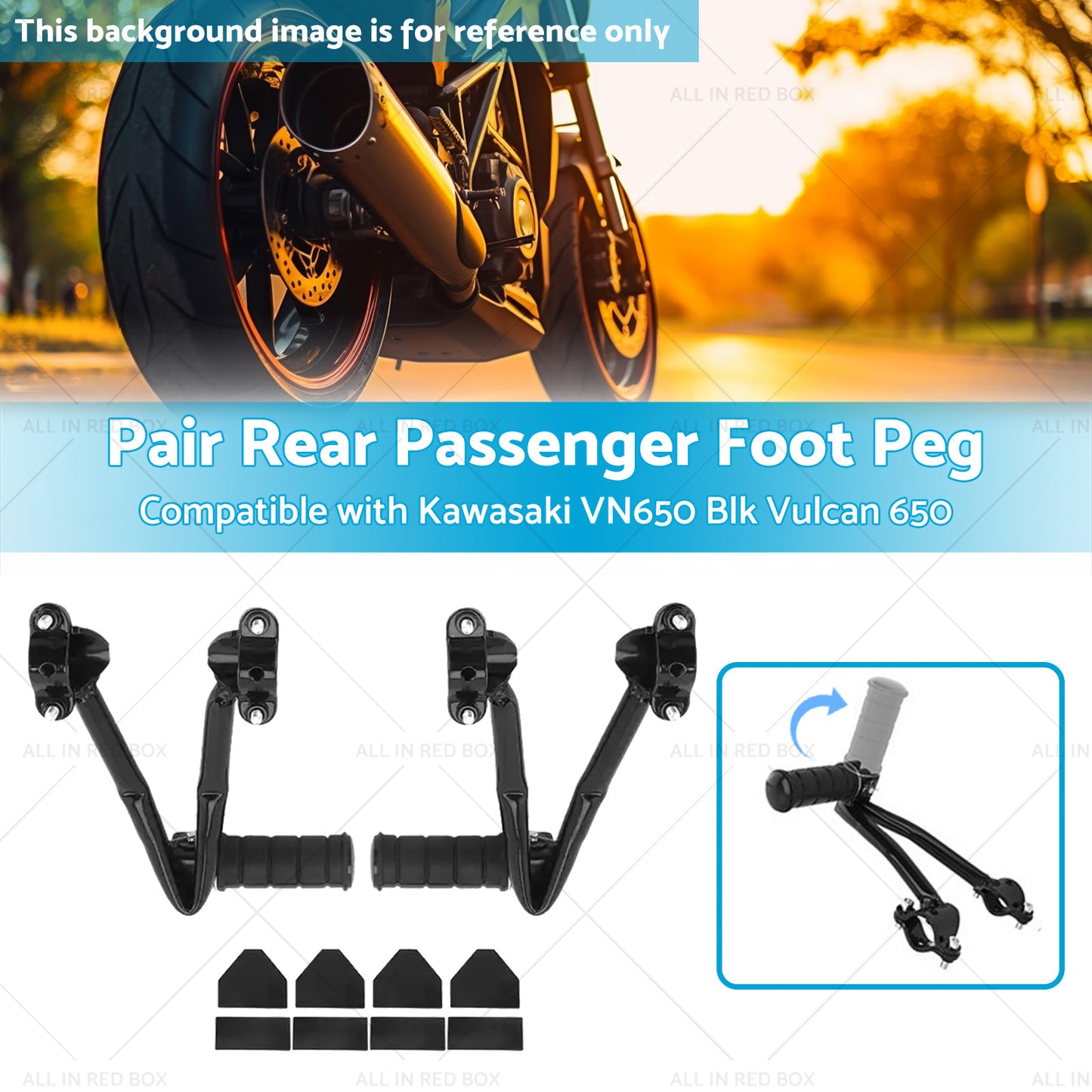 {{ Rear Passenger Foot Peg Bracket Suitable For Kawasaki VN650 2015 Blk Vulcan 650 }} - Buy Car Parts Online at {{ Kaka Auto Parts }}.