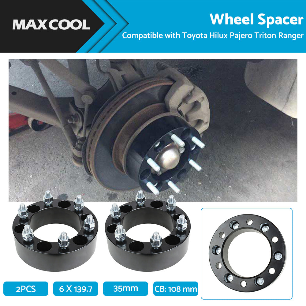 {{ 2PCS 35mm 6x139.7 Wheel Spacers Suitable For Toyota Hilux Pajero Triton Ranger }} - Buy Car Parts Online at {{ Kaka Auto Parts }}.