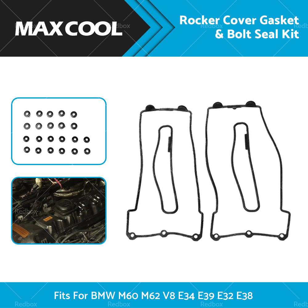 Rocker Cover Gasket and Bolt Seal Kit Fit For BMW M60 M62 V8 E34 E39 E32 E38