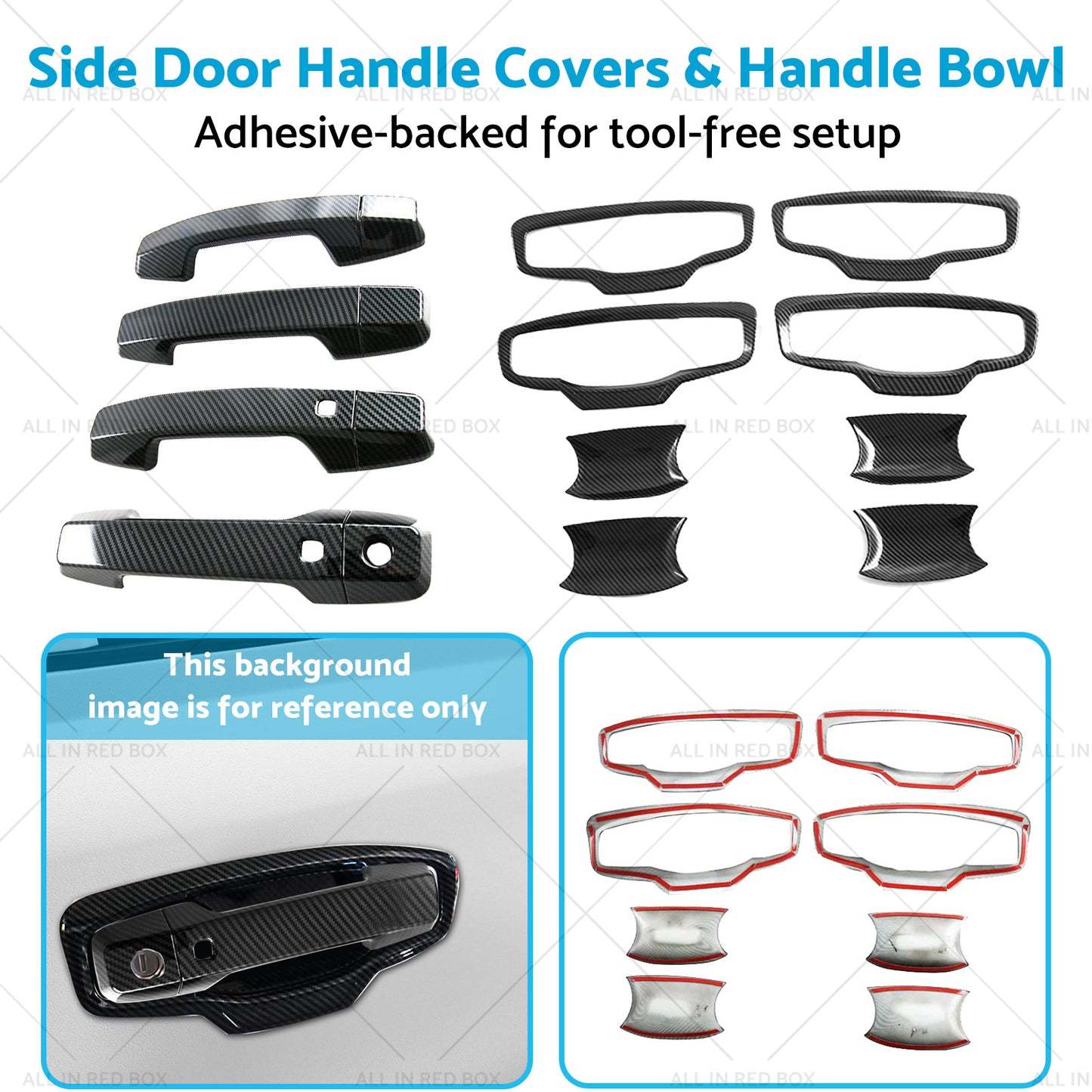 Side Door Handle Covers & Handle Bowl Suitable For Mitsubishi Triton L200 23-25