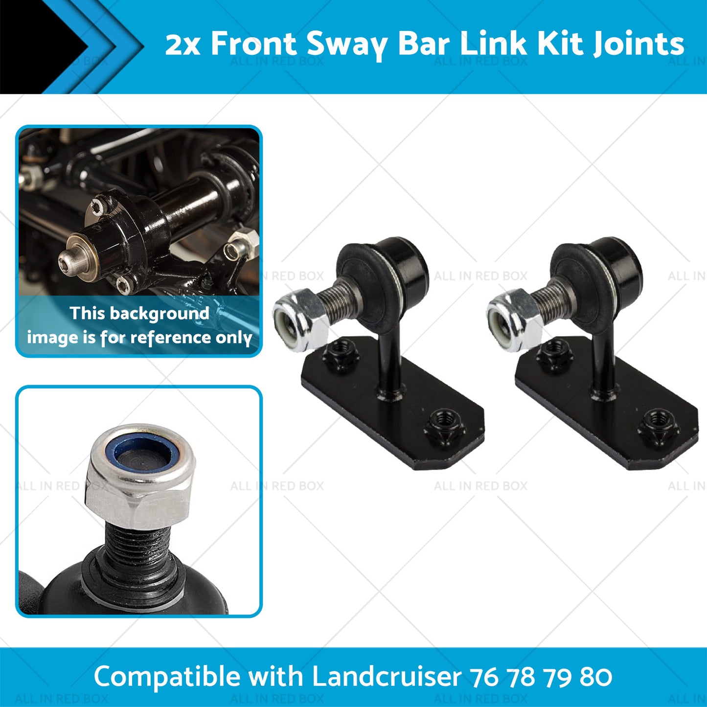 {{ 2x Front Sway Bar Link Kit Joints Suitable for Landcruiser 76 78 79 80 92-03 }} - Buy Car Parts Online at {{ Kaka Auto Parts }}.