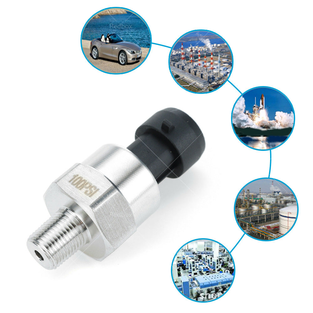{{ 100PSI 5V 1 or 8NPT Stainless Steel Oil Fuel Air Pressure Transducer Sender Sensor }} - Buy Car Parts Online at {{ Kaka Auto Parts }}.