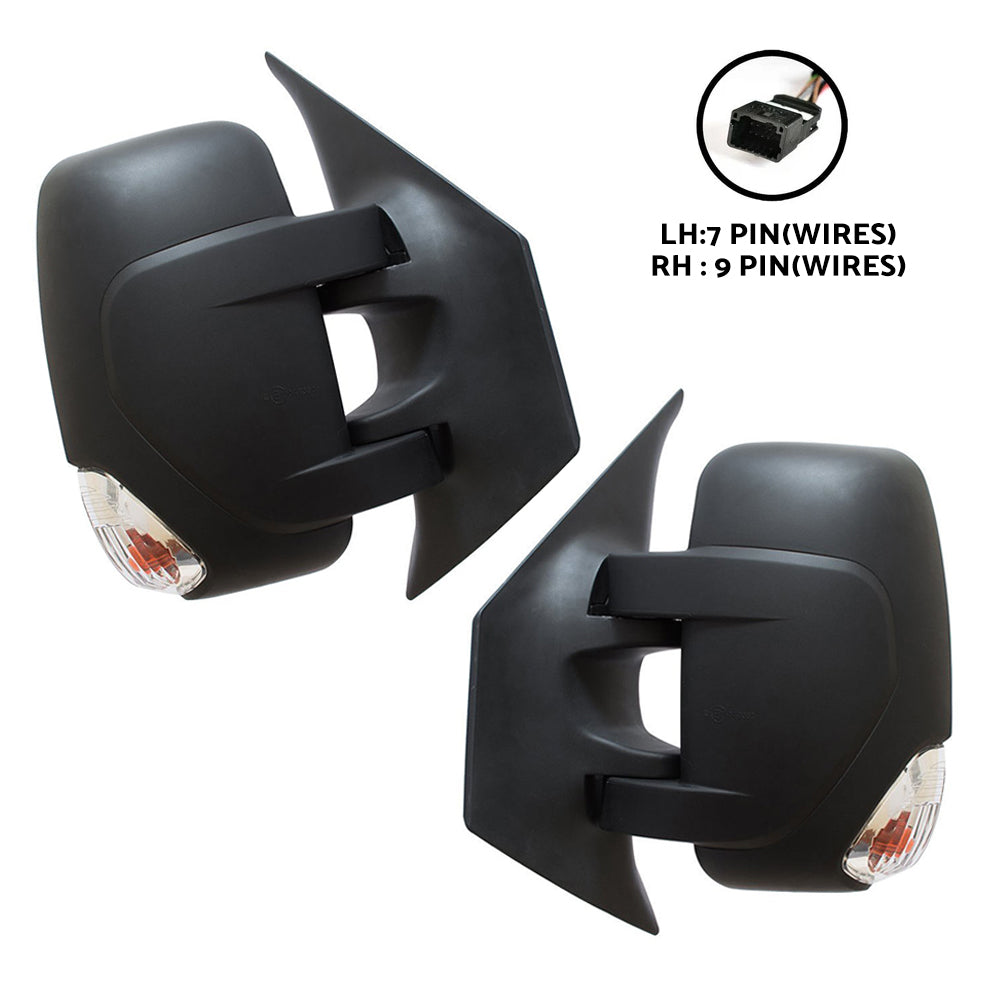 Pair Door Mirrors Electric w/ Indicator Suitable for Renault Master X62 2010”§C2025