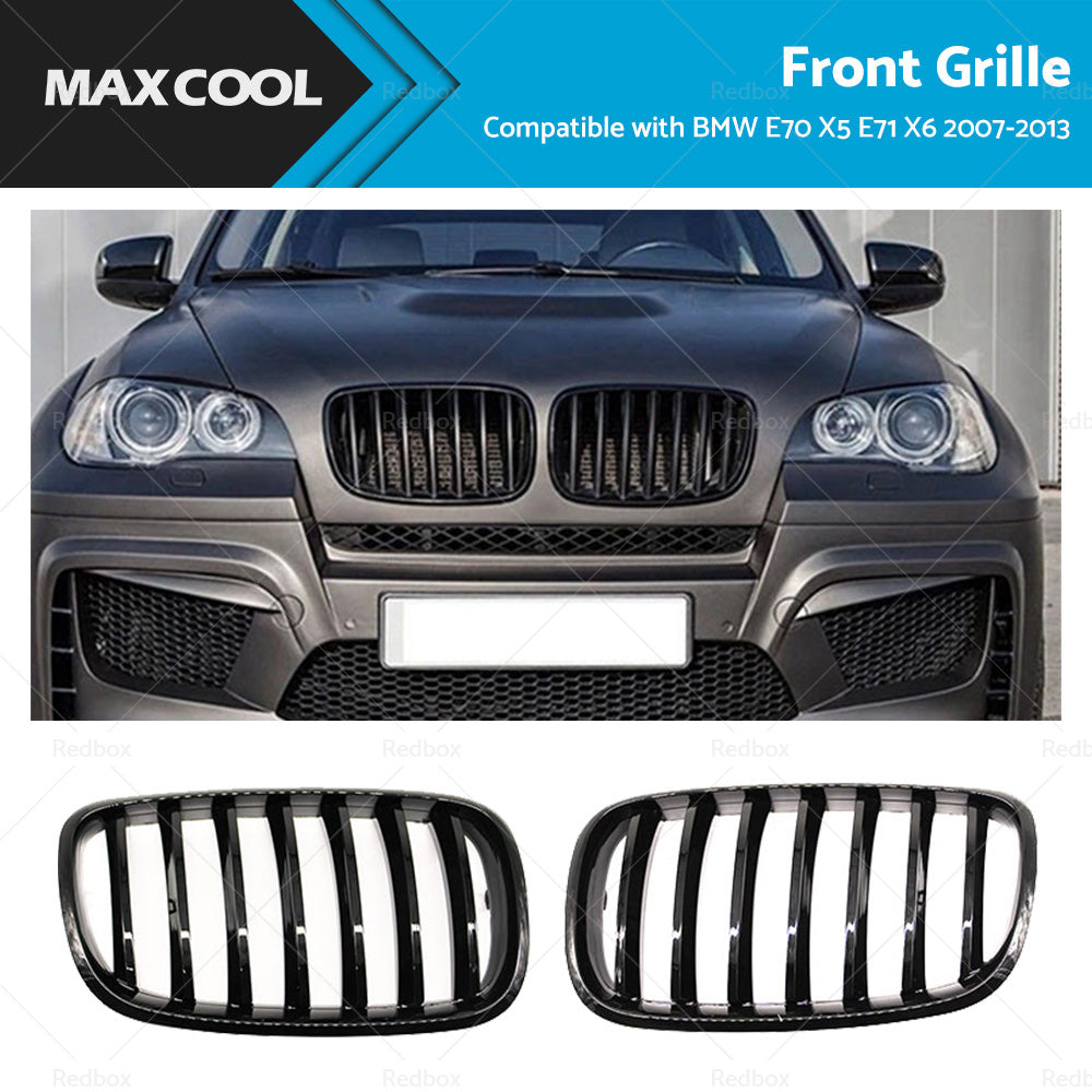 Front Bumper Kidney Grill Grille Gloss Suitable For BMW E70 X5 E71 X6 2007-2013