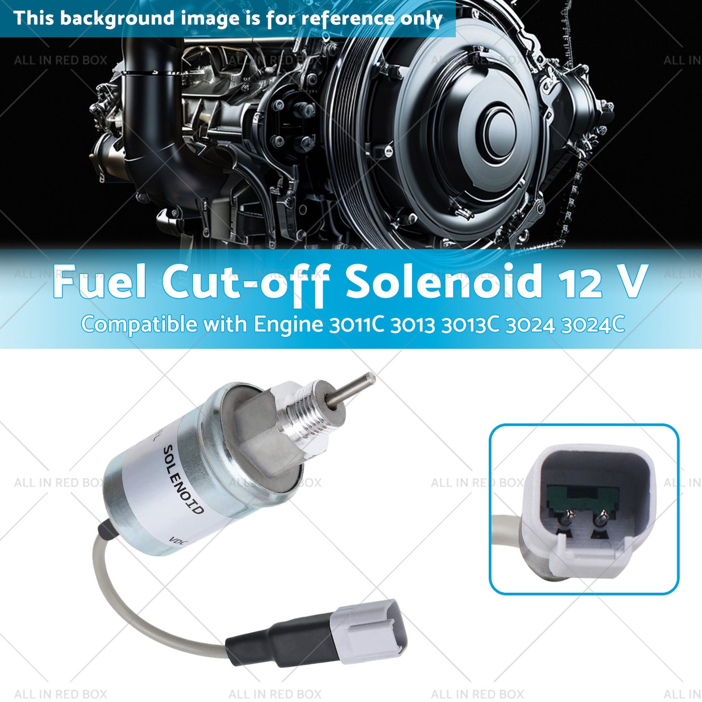 {{ Fuel Cut-off Solenoid 12 V Suitable for Engine 3024 3024C 3011C 3013 3013C }} - Buy Car Parts Online at {{ Kaka Auto Parts }}.