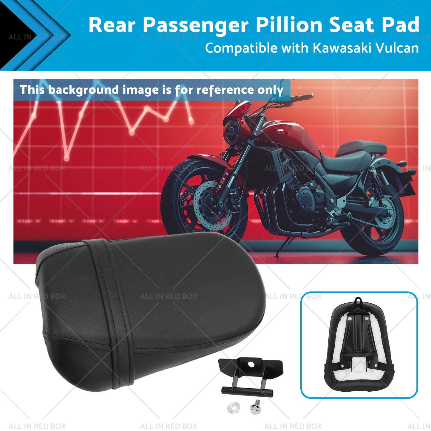 {{ Rear Passenger Pillion Seat Pad Suitable for Kawasaki Vulcan VN650 S650 15-21 }} - Buy Car Parts Online at {{ Kaka Auto Parts }}.