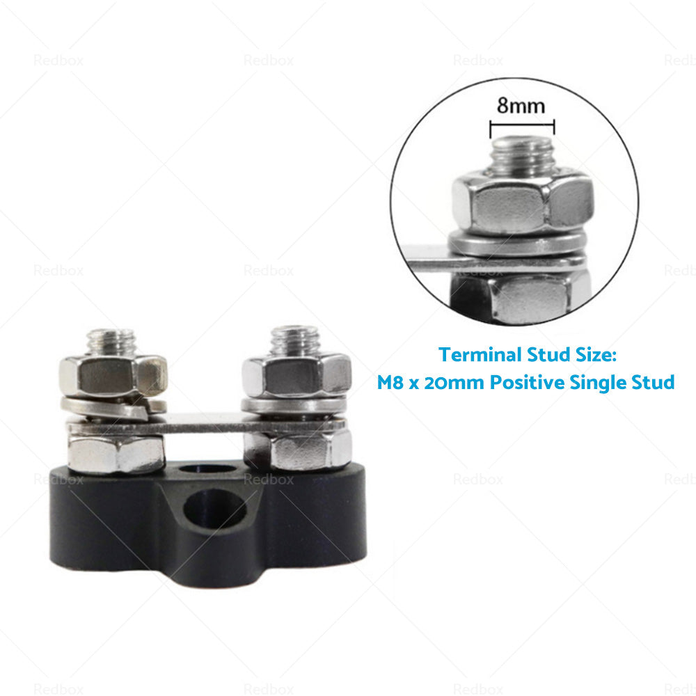 {{ 2x 5 or 16 inch M8+M8 Bus Bar Terminal Blocks Negative Positive Distribution Stud }} - Buy Car Parts Online at {{ Kaka Auto Parts }}.