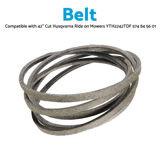 Grey Deck Belt SuitableFor 42 inch Cut Husqvarna Ride on Mowers YTH2242TDF 574 84 56