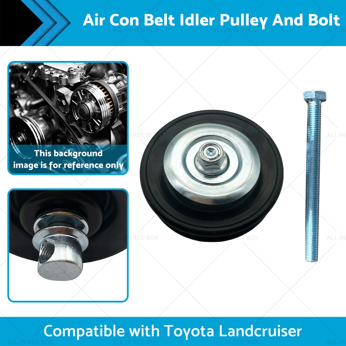 {{ Air Con Belt Idler Pulley And Bolt Suitable for Landcruiser HZJ80 HZJ105 90-99 }} - Buy Car Parts Online at {{ Kaka Auto Parts }}.