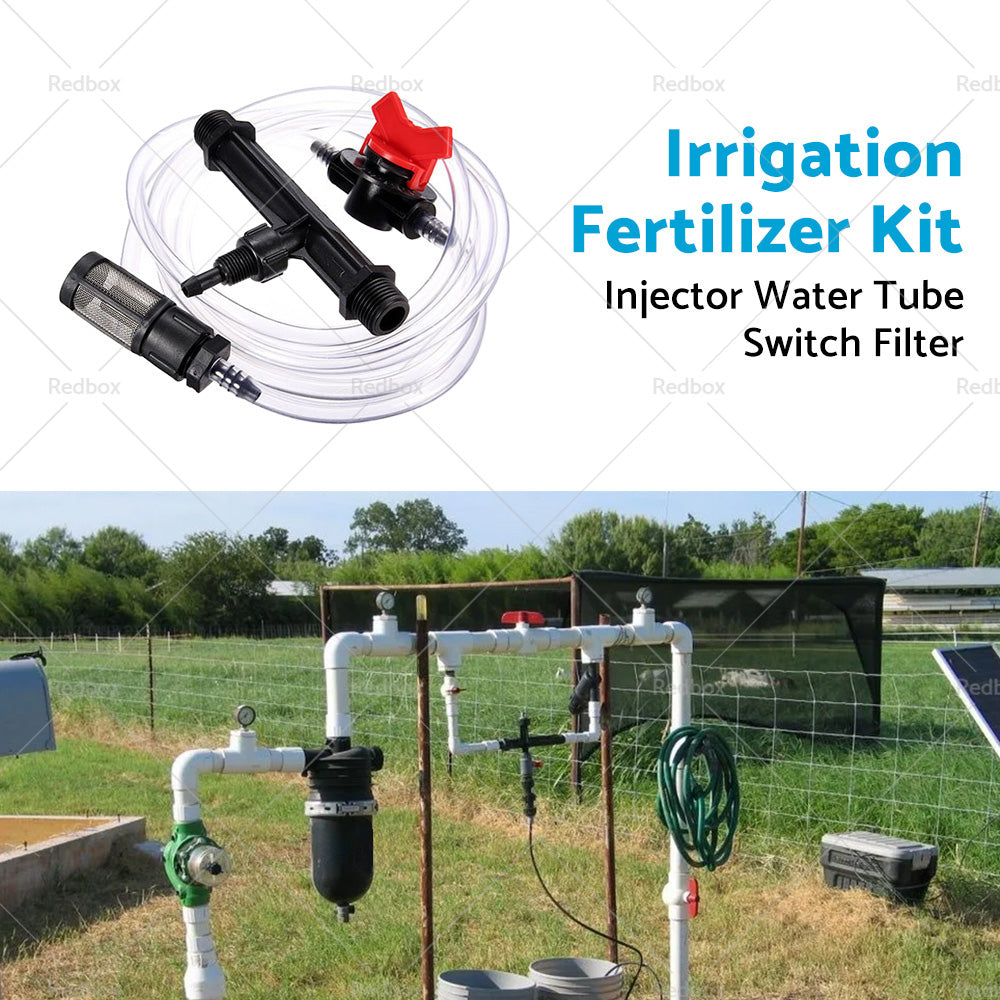 1/2 3/4 Irrigation Venturi Fertilizer Kit Injector Water Tube Switch Filter