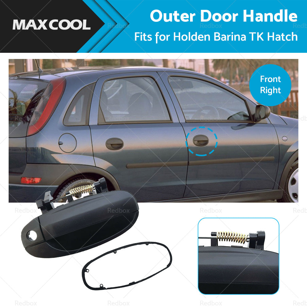 Front Outer RH Right Hand Door Handle Black For Holden Barina TK Hatch 2005~2011