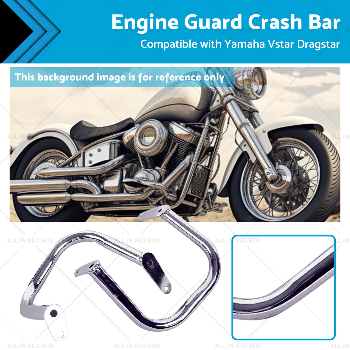 {{ Engine Guard Highway Crash Bar Chrome For Yamaha V-Star XVS400 XVS650 1998-2016 }} - Buy Car Parts Online at {{ Kaka Auto Parts }}.