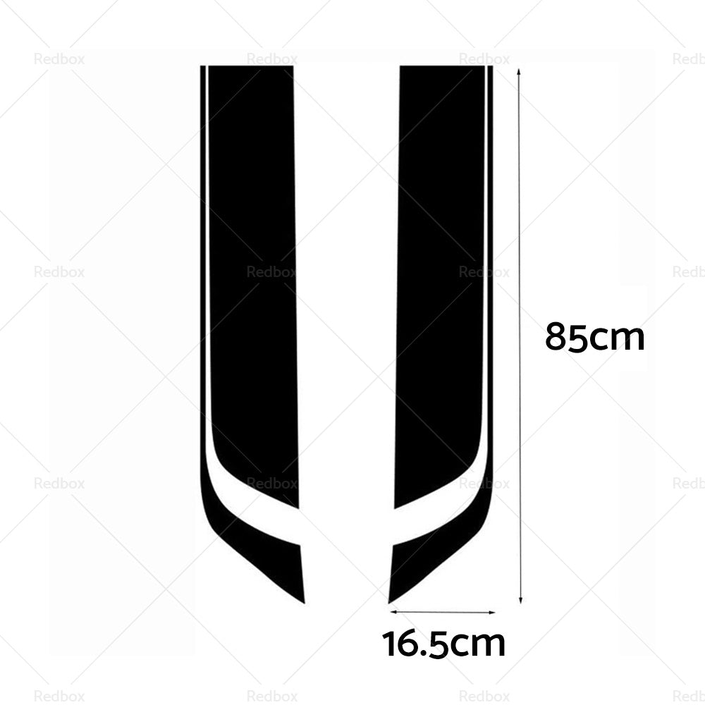 {{ 2pcs Wide Black Racing Car Hood Stripe Decal Auto Vinyl Bonnet Sticker Universal }} - Buy Car Parts Online at {{ Kaka Auto Parts }}.