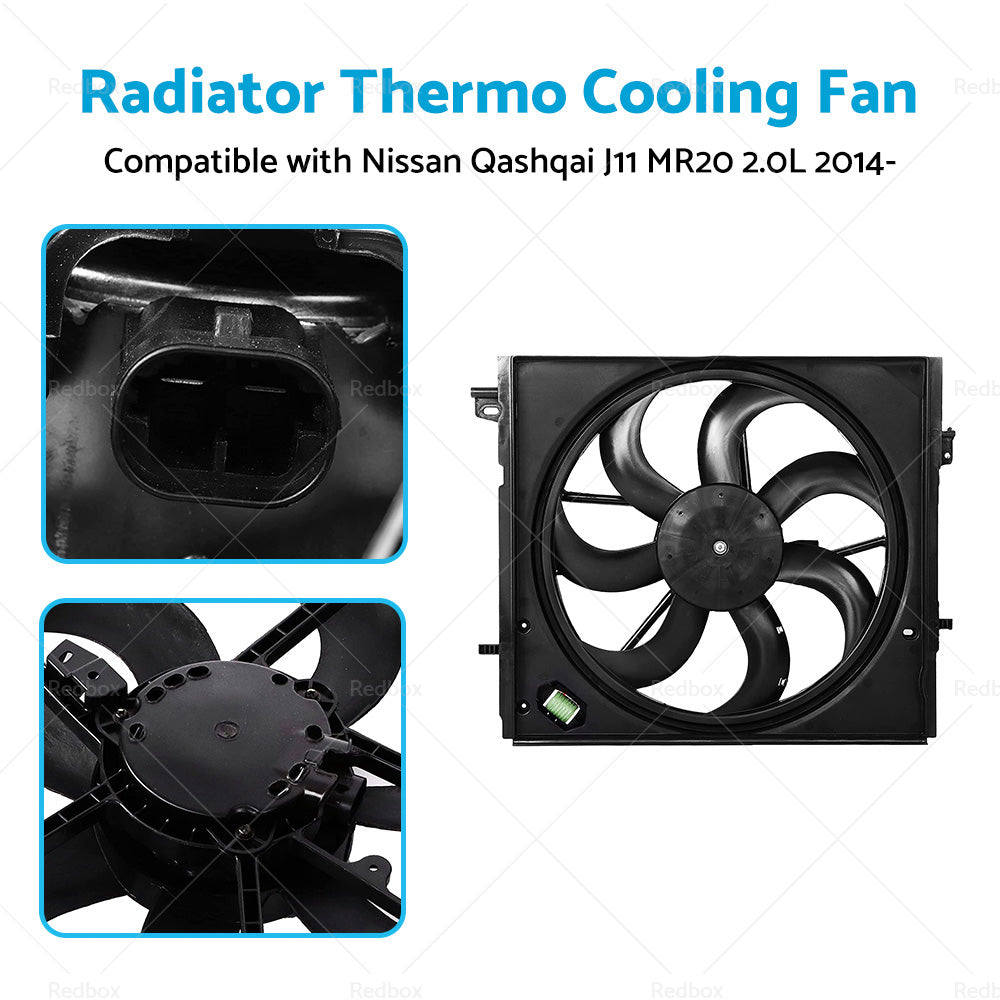 {{ Radiator Thermo Cooling Fan Suitable For Nissan Qashqai J11 MR20 2. 0L 2014- }} - Buy Car Parts Online at {{ Kaka Auto Parts }}.
