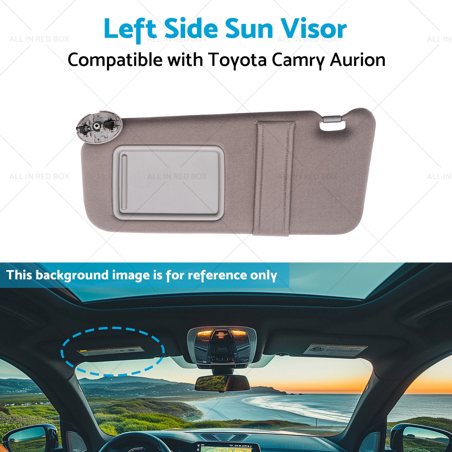 {{ 7432006780B0 Left Side Sun Visor Gray Suitable for Toyota Camry Aurion 07-11 }} - Buy Car Parts Online at {{ Kaka Auto Parts }}.