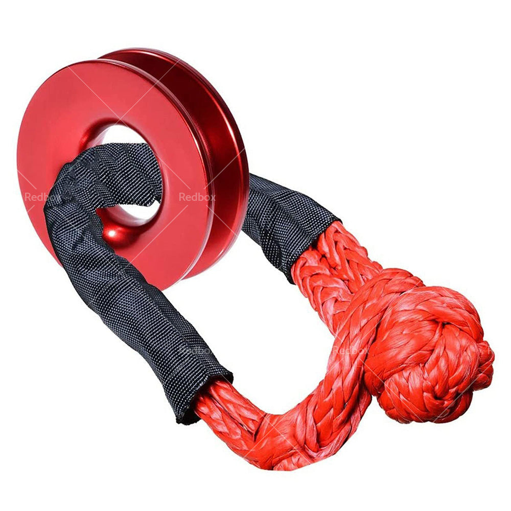 {{ 37479lbs Recovery Ring Snatch Block Pulley w/ Soft Shackle Tow Winch Rope Straps }} - Buy Car Parts Online at {{ Kaka Auto Parts }}.