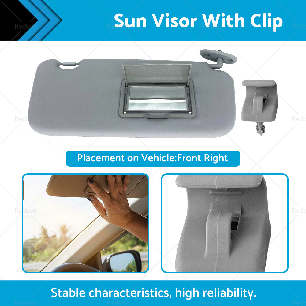 Sun Visor With Clip Front Right Side Suitable For Hyundai Getz 2002-2011 Grey
