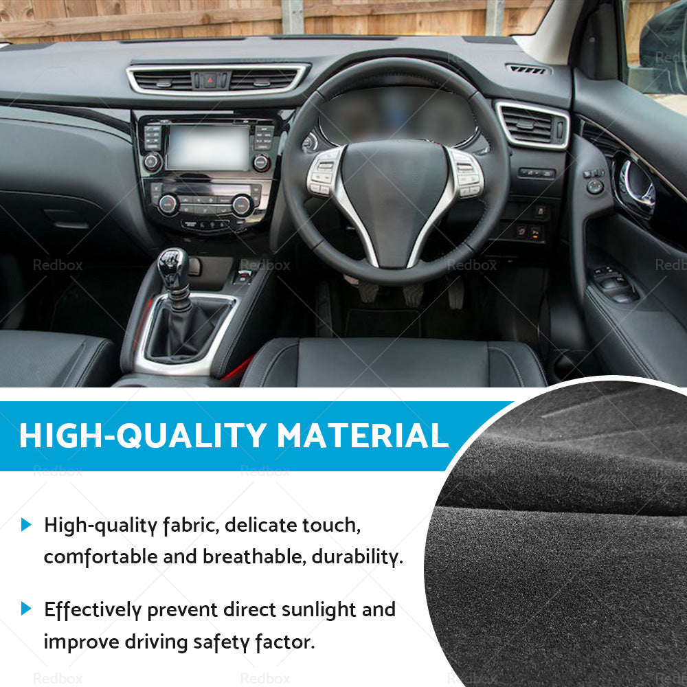 Non-Slip Dash Mat For Nissan Qashqai J11 2014-2022 SUV Dashboard Cover Black
