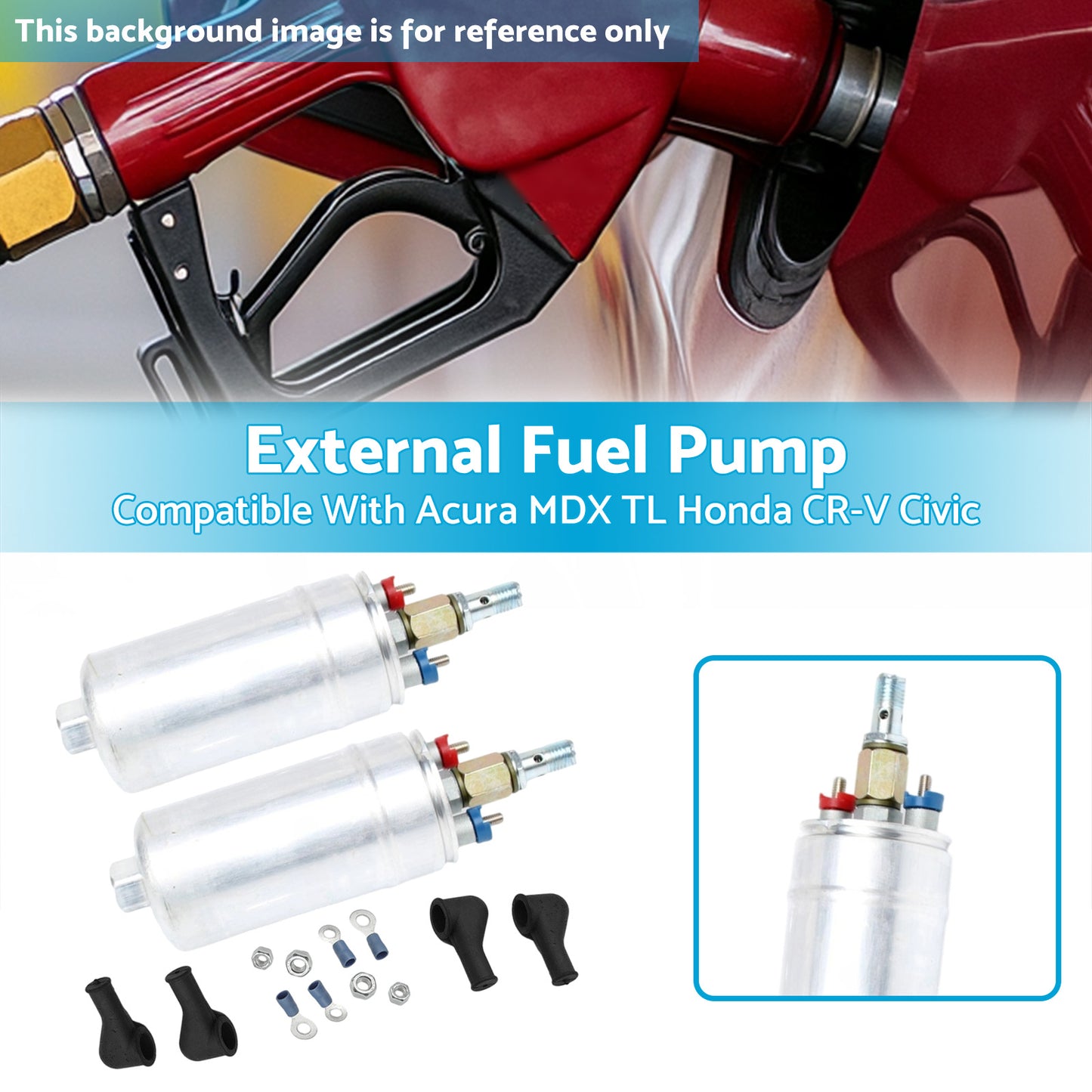{{ 2x External Inline Fuel Pumps Suitable For Honda Civic 1.5L 1.8L 1994-2013 }} - Buy Car Parts Online at {{ Kaka Auto Parts }}.
