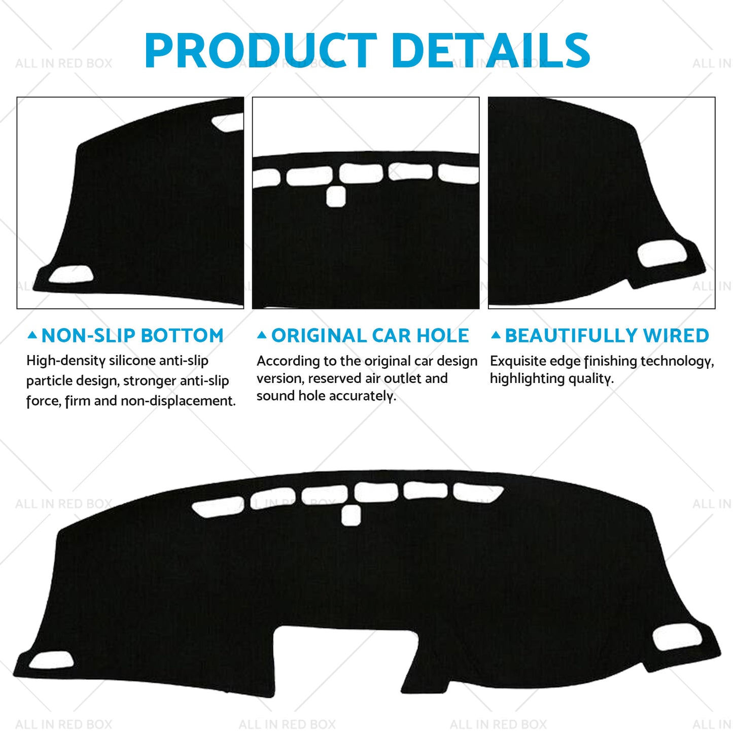 {{ Non-Slip Dash Mat Dashboard Cover Suitable For Honda CRV CR-V RM 2012-2017 Black }} - Buy Car Parts Online at {{ Kaka Auto Parts }}.