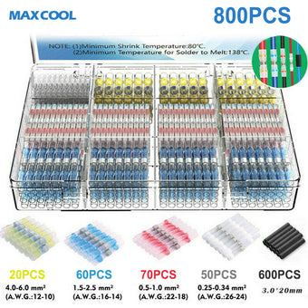 compare product Solder Seal Sleeve Heat Shrink Butt Wire Connectors Terminals Waterproof