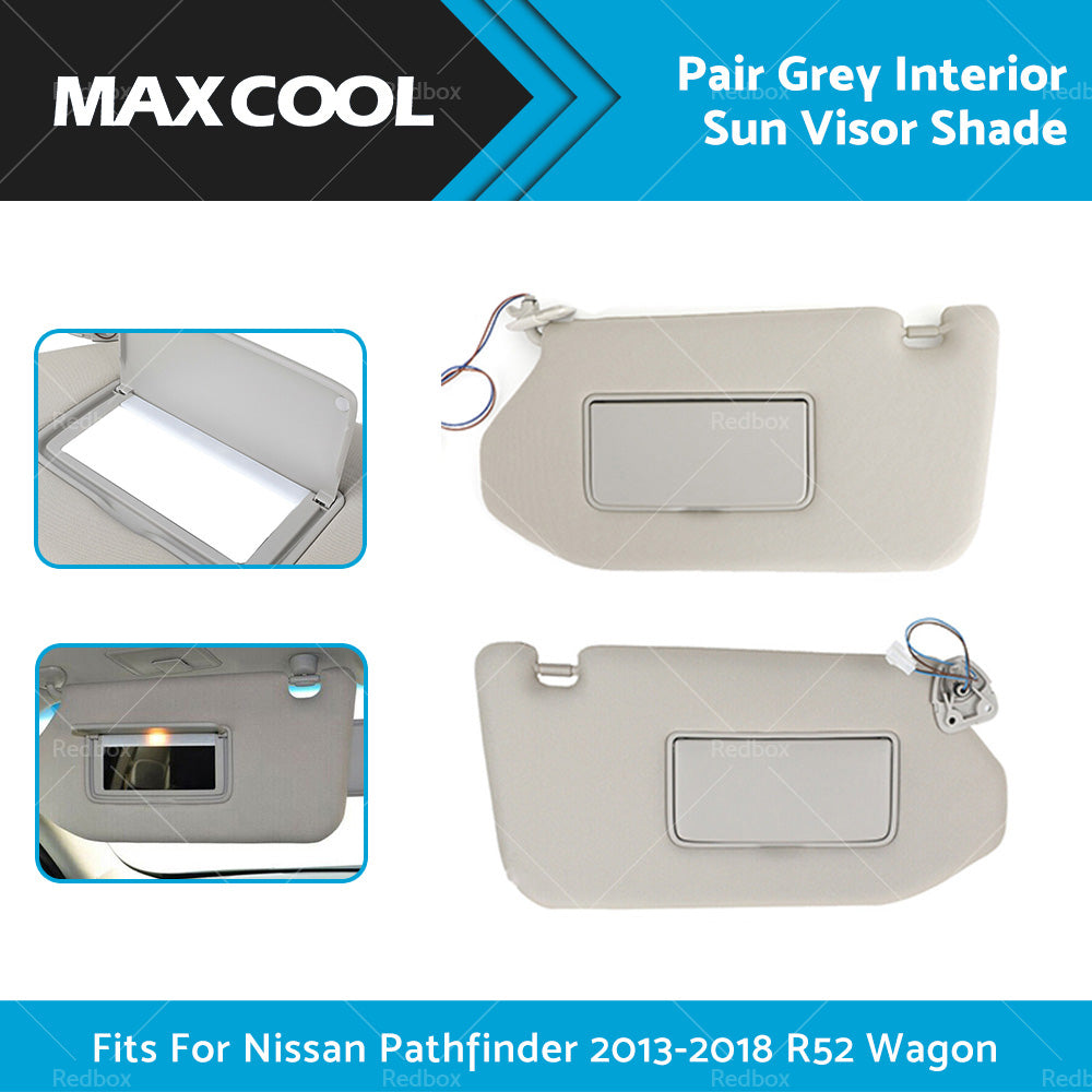 RH LH Interior Sun Visor Shade Grey Fits For Nissan Pathfinder 13-18 R52 Wagon