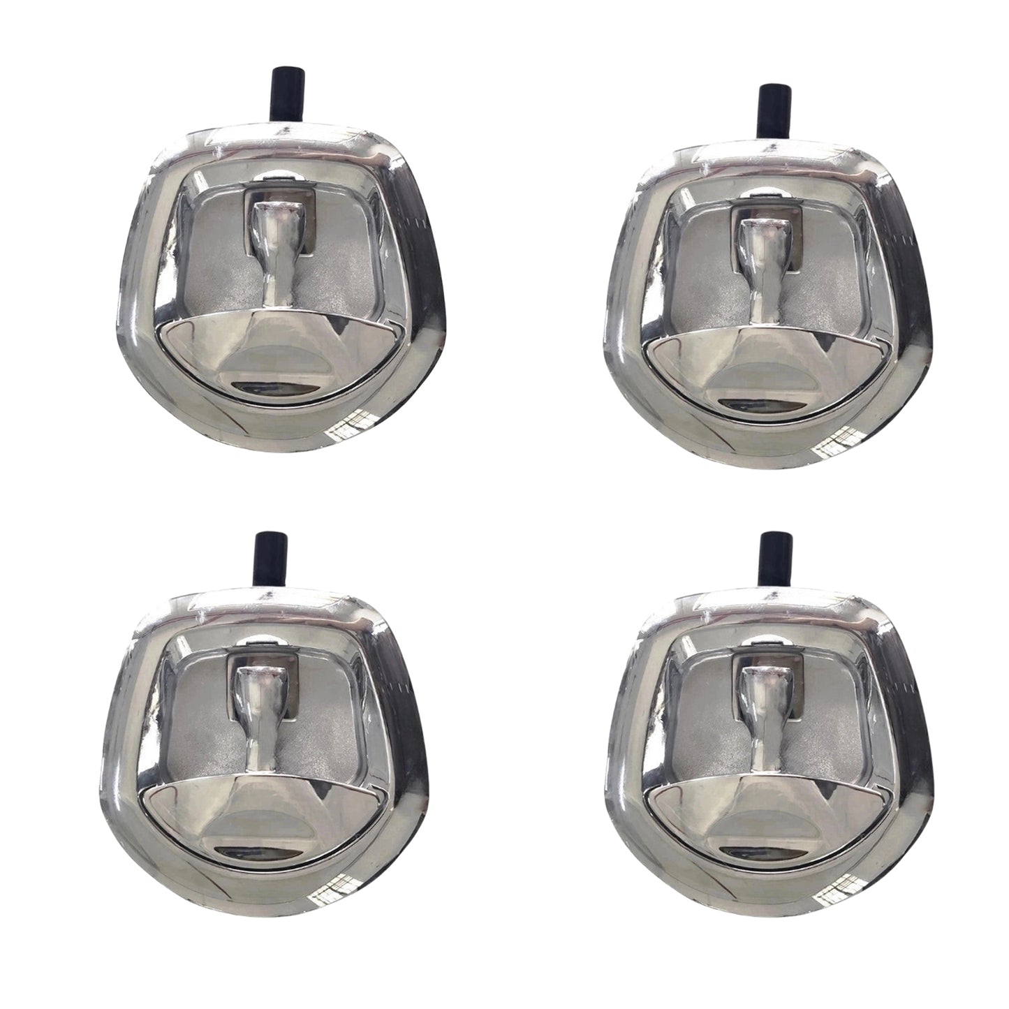4 Set Chrome Power Operated Recessed Folding Whale Tail T-Lock Handle Toolbox