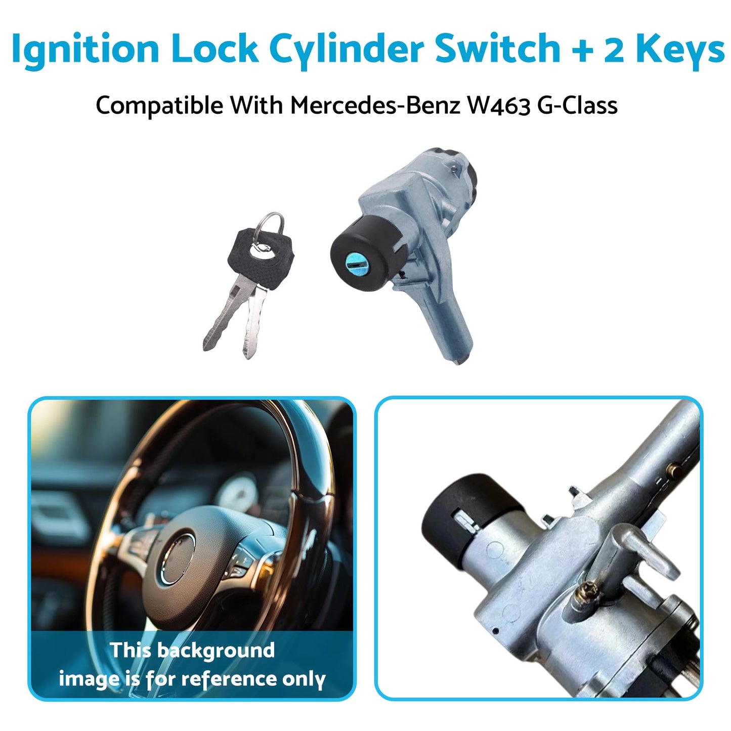 {{ Ignition Lock Cylinder Switch + 2Keys Suitable For Benz W463 G-Class 0014621630 }} - Buy Car Parts Online at {{ Kaka Auto Parts }}.