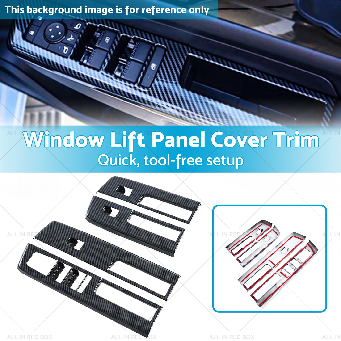 {{ 4x Window Lift Panel Cover Trim Suitable For Mitsubishi L200 Triton 23-25 Carbon }} - Buy Car Parts Online at {{ Kaka Auto Parts }}.