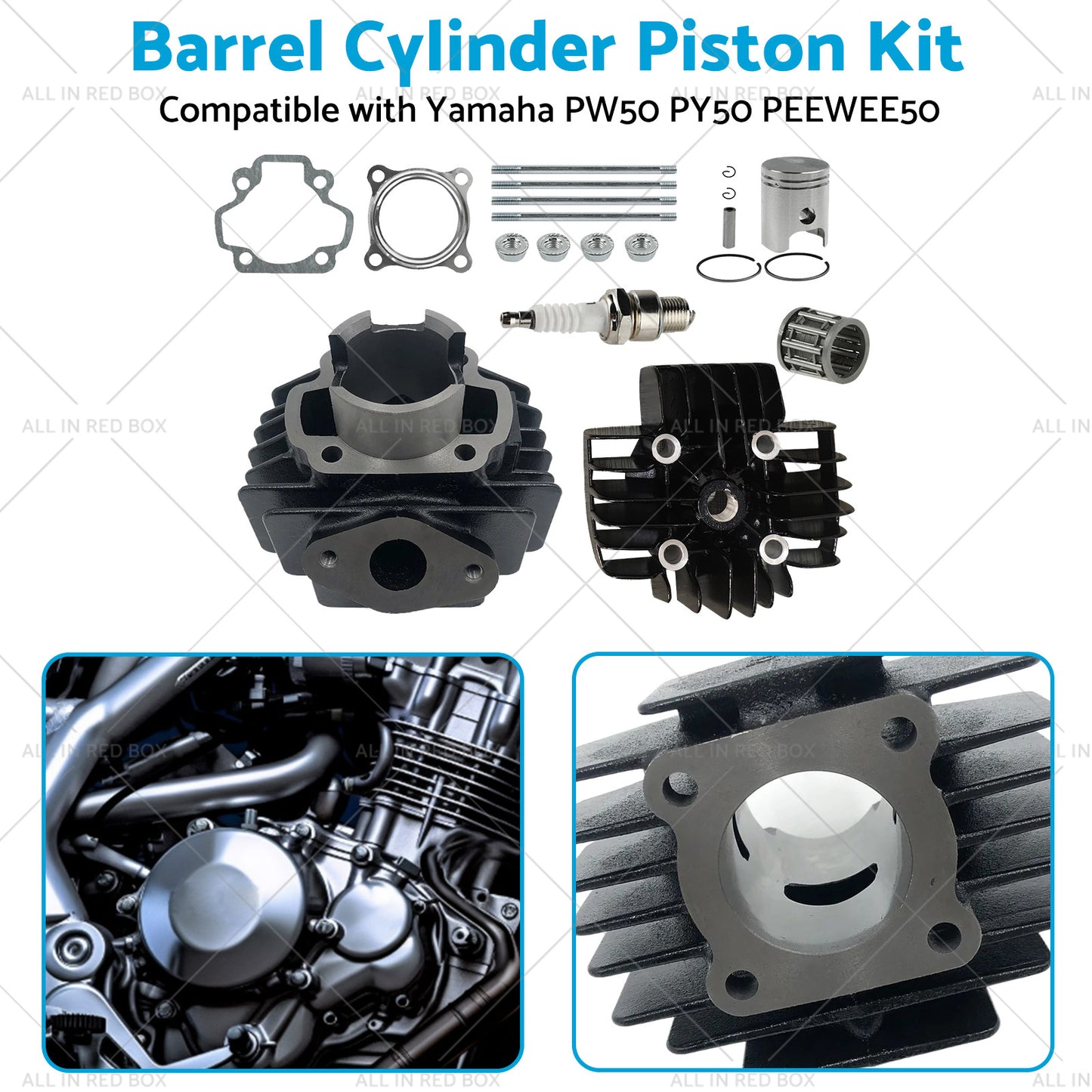 {{ Rebuild Head Bore Barrel Cylinder Piston Kit Suitable for Yamaha PW50 PEEWEE50 }} - Buy Car Parts Online at {{ Kaka Auto Parts }}.