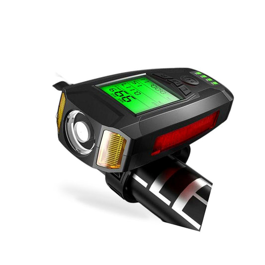 LED Bicycle Headlight with Horn and Speedometer Suitable for Bicycles