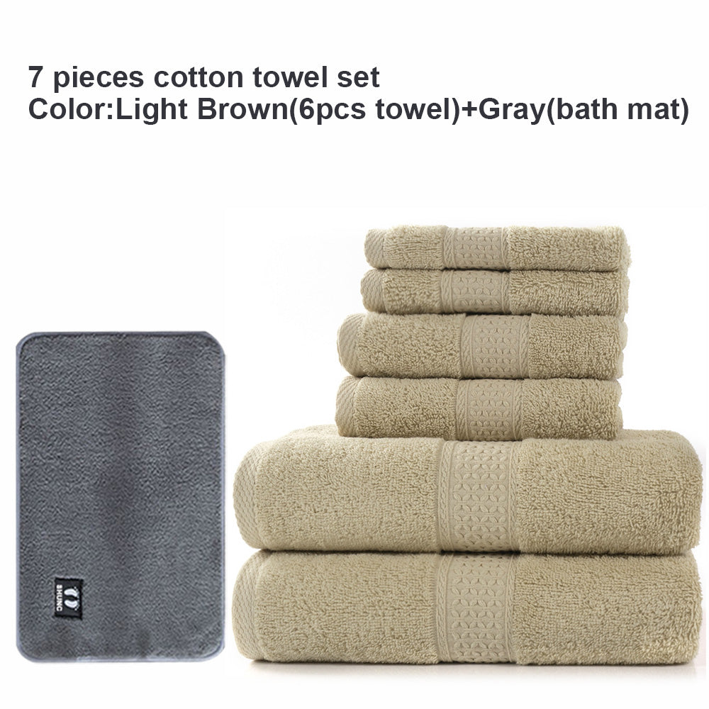 100% Premium Egyptian Cotton Towel Set Soft Bath Face Washer Hand 7pcs Set