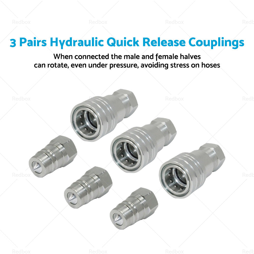 3 SETS 1 or 2 inch BSP HYDRAULIC ISO POPPET QUICK RELEASE COUPLINGS COUPLERS TRACTOR