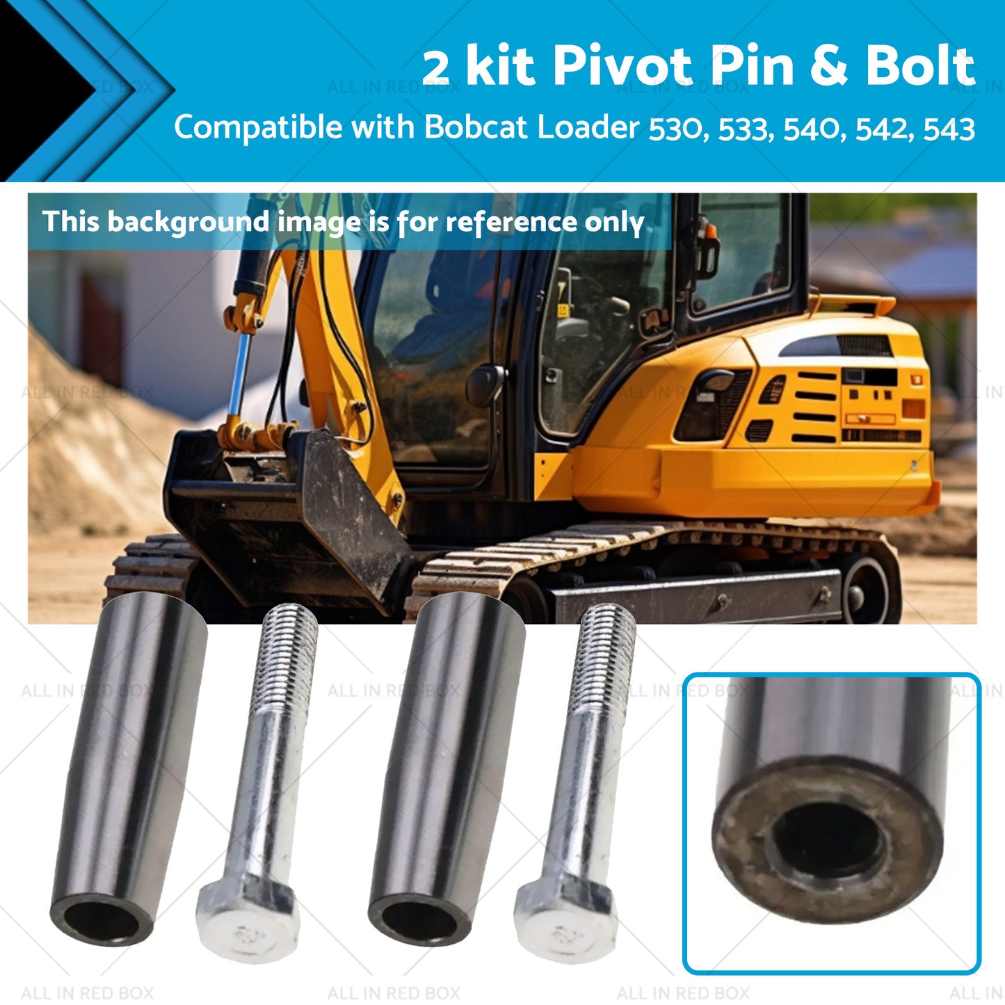 {{ 2 kit Pivot Pin Suitable for Bobcat S130 730-732 741 743 751 753 763 6732012 }} - Buy Car Parts Online at {{ Kaka Auto Parts }}.