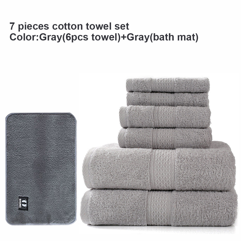100% Premium Egyptian Cotton Towel Set Soft Bath Face Washer Hand 7pcs Set