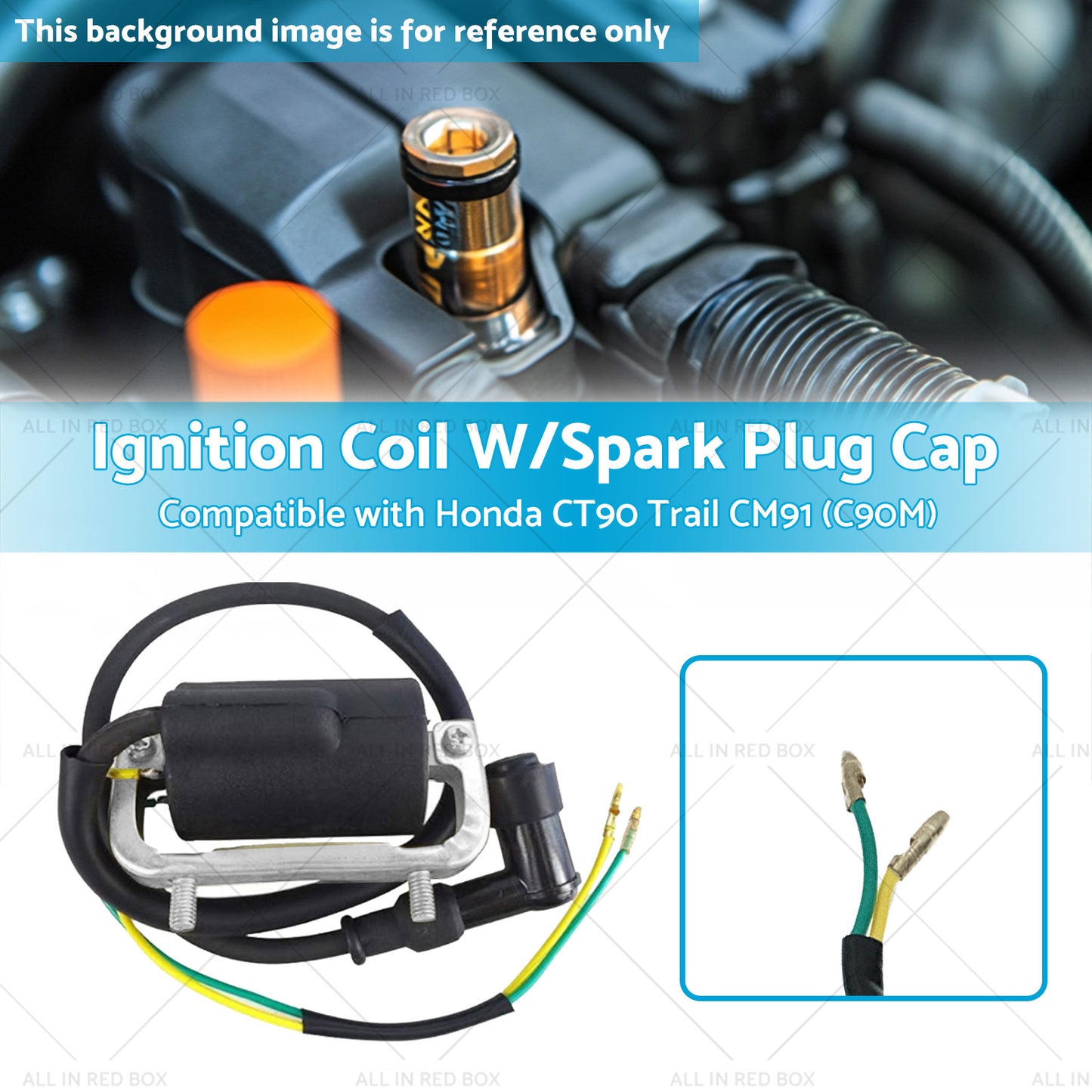{{ Ignition Coil W or Spark Plug Cap Suitable for Honda CT90 Trail CM91 C90M }} - Buy Car Parts Online at {{ Kaka Auto Parts }}.