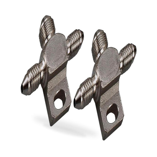 3 AN Male Stainless Steel Brake Hose Tee Block Pair Suitable for Universal Use